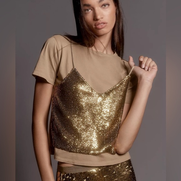 NWT Le Superbe Birdie Sequin Tee - Picture 1 of 4